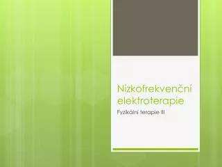 Nízkofrekvenční elektroterapie