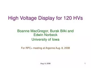 High Voltage Display for 120 HVs