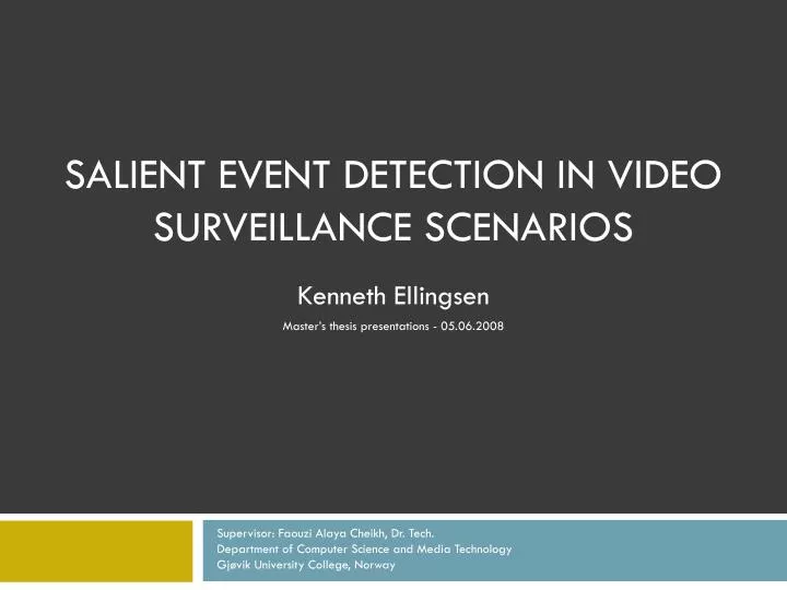 salient event detection in video surveillance s cenarios