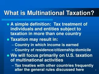 What is Multinational Taxation?