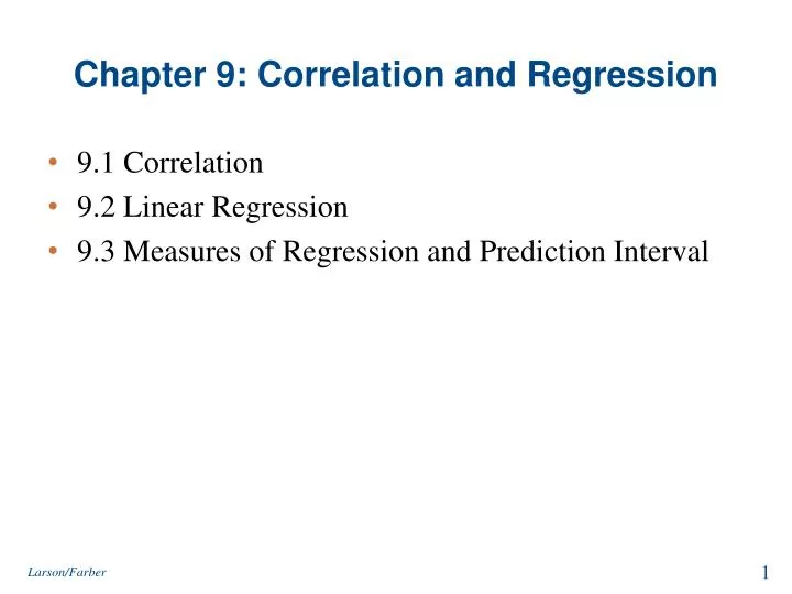 chapter 9 correlation and regression
