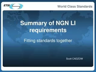 Summary of NGN LI requirements