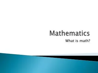 mathematics