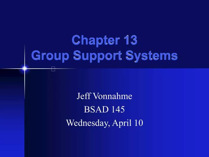 chapter 13 group support systems