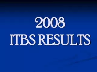 2008 ITBS RESULTS