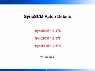 SyncSCM 1.2.176 SyncSCM 1.2.177 SyncSCM 1.2.178