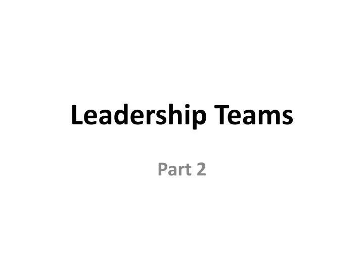 leadership teams