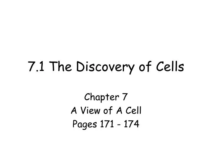7 1 the discovery of cells