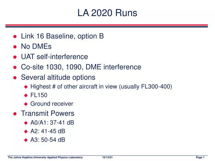 la 2020 runs