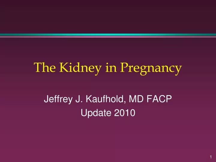 the kidney in pregnancy