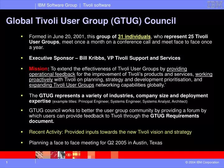 global tivoli user group gtug council