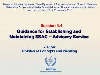 V. Cisar Division of Concepts and Planning