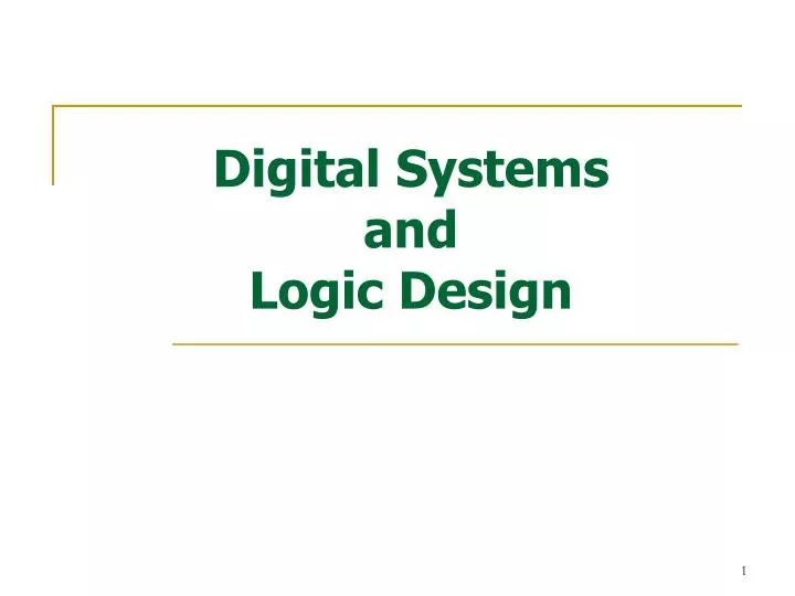 digital systems and logic design