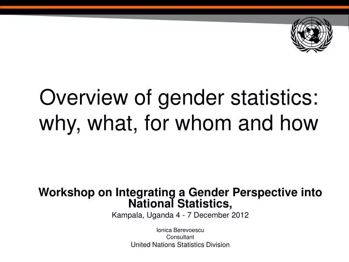 overview of gender statistics why what for whom and how