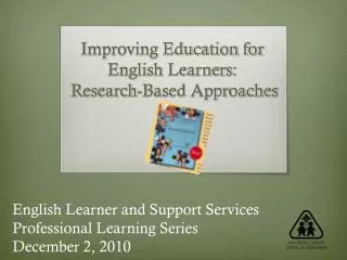 Improving Education for English Learners: Research-Based Approaches