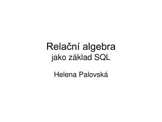 rela n algebra jako z klad sql