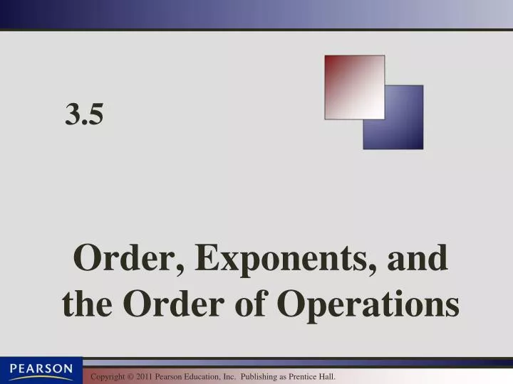 order exponents and the order of operations