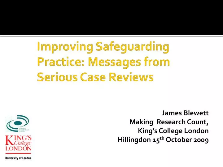 improving safeguarding practice messages from serious case reviews
