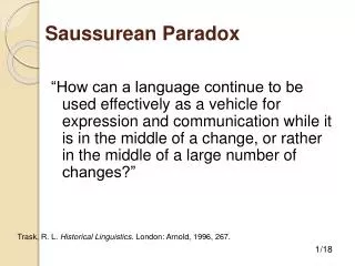 Saussurean Paradox