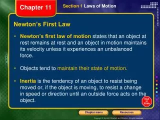 Newton’s First Law