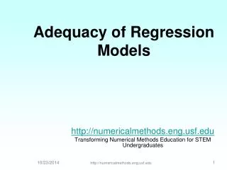 Adequacy of Regression Models