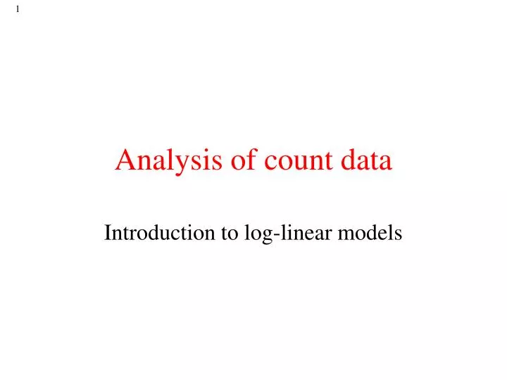 analysis of count data