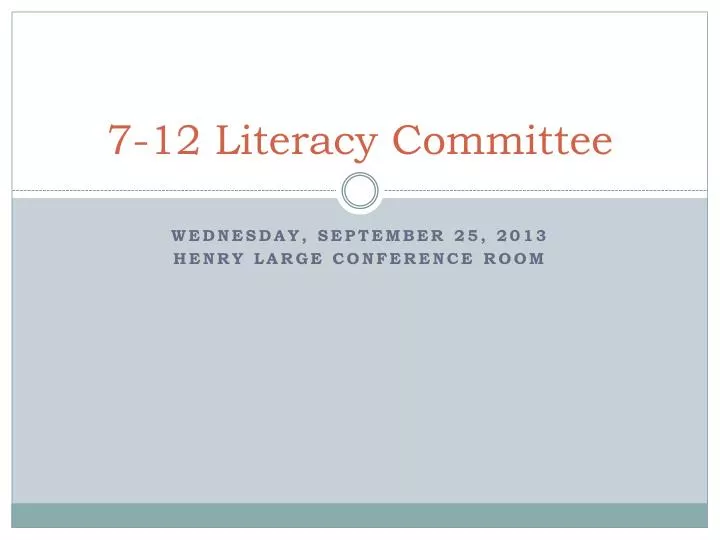 7 12 literacy committee