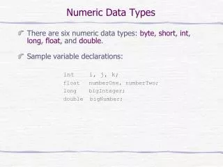 Numeric Data Types