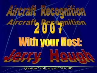 Aircraft Recognition 2 0 0 7