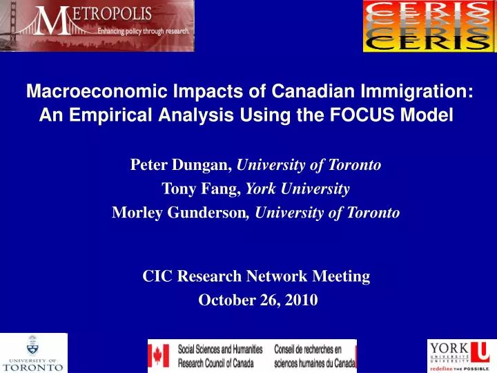 macroeconomic impacts of canadian immigration an empirical analysis using the focus model