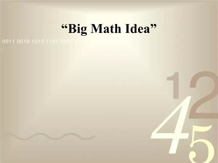 big math idea