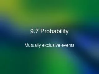 9.7 Probability