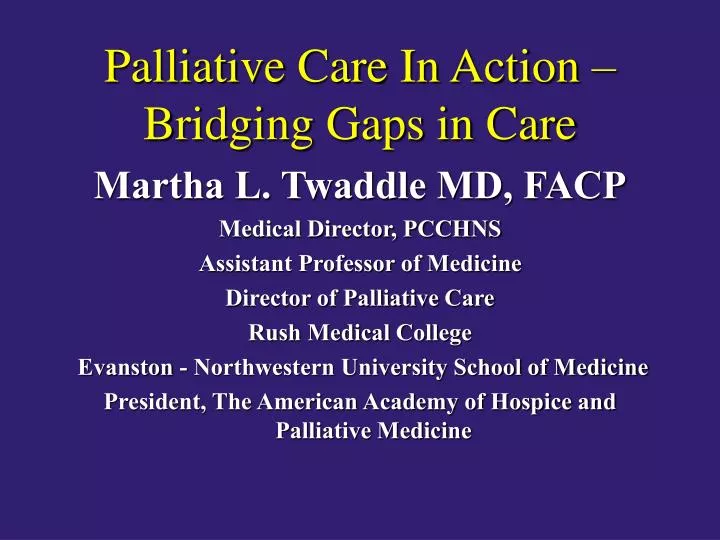palliative care in action bridging gaps in care