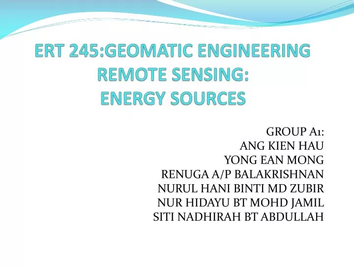 ert 245 geomatic engineering remote sensing energy sources