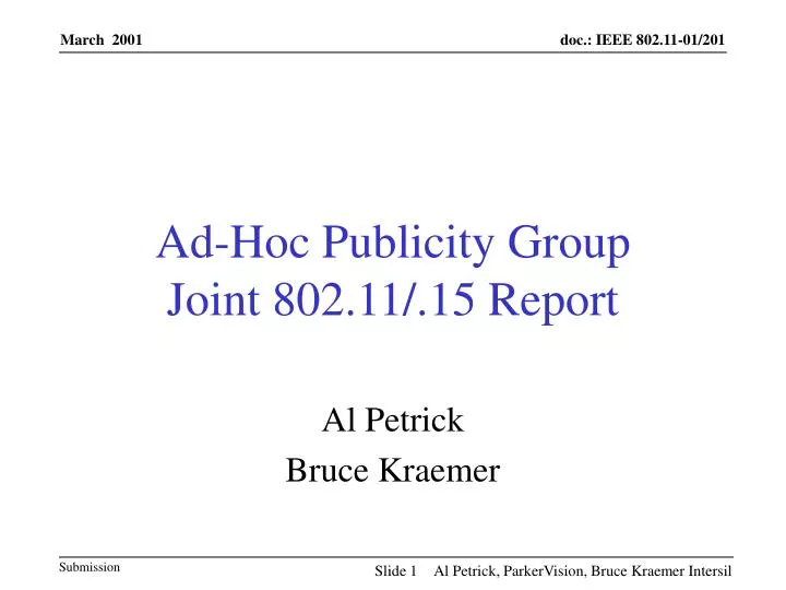 ad hoc publicity group joint 802 11 15 report