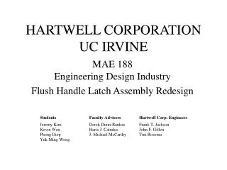 HARTWELL CORPORATION UC IRVINE