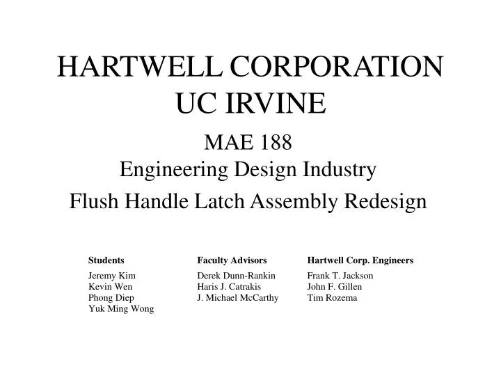 hartwell corporation uc irvine