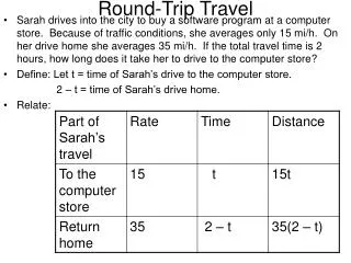 Round-Trip Travel