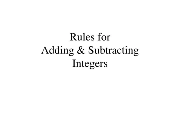 rules for adding subtracting integers