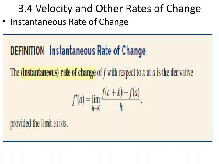 3 4 velocity and other rates of change