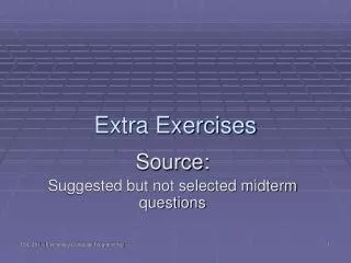 Extra Exercises