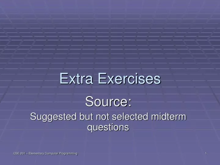 extra exercises