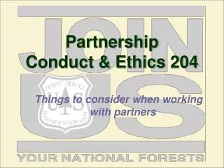 Partnership Conduct &amp; Ethics 204