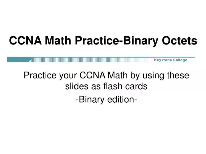 ccna math practice binary octets