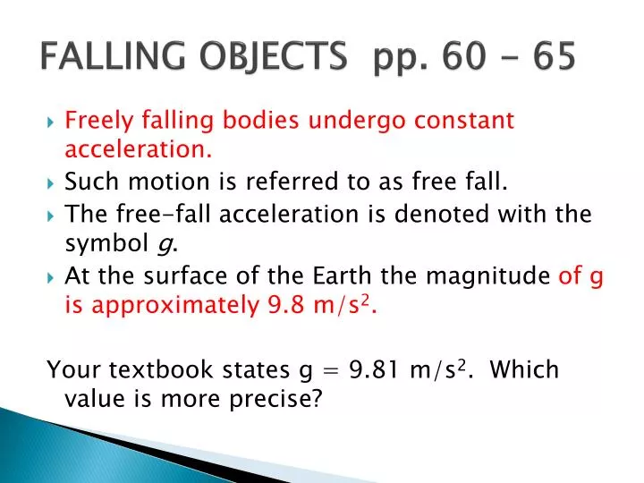 falling objects pp 60 65
