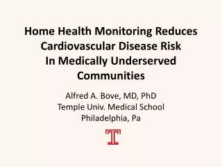 Home Health Monitoring Reduces Cardiovascular Disease Risk In Medically Underserved Communities