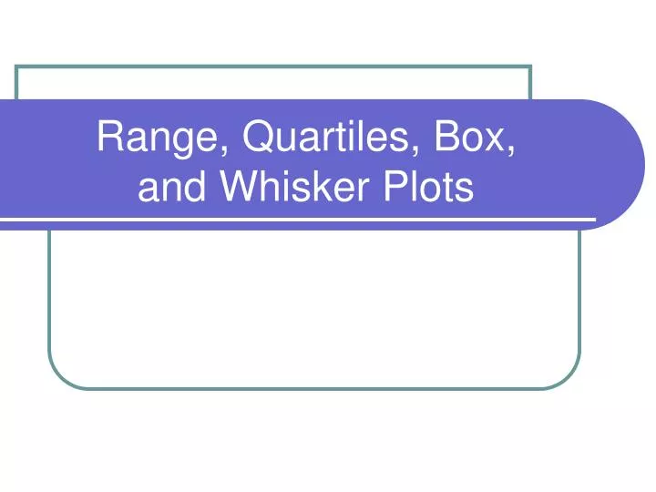 range quartiles box and whisker plots
