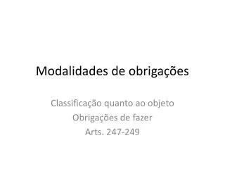 modalidades de obriga es