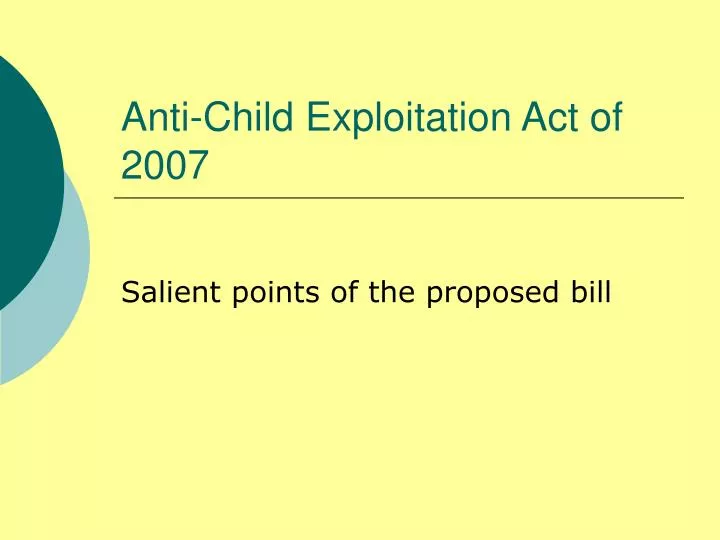 anti child exploitation act of 2007