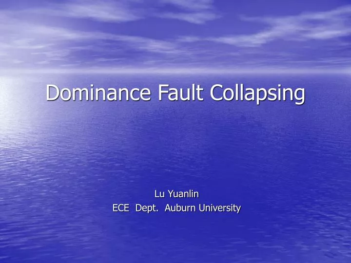 dominance fault collapsing